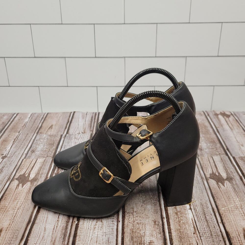 Journee Collection Black Mary Jane Block Heel Pumps Women's Size 10